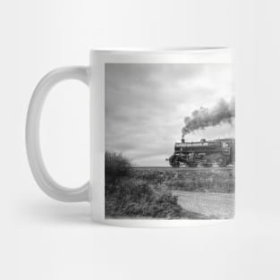 Black Prince Steam Train North Norfolk Railway Black And White Mug